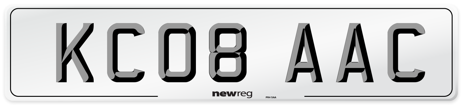 KC08 AAC Number Plate from New Reg